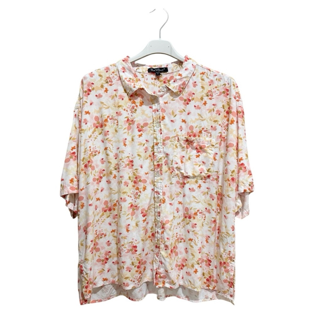 Velvet Heart Floral Button-Up Shirt Sz L